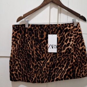 Zara Animal Print Mini Skirt